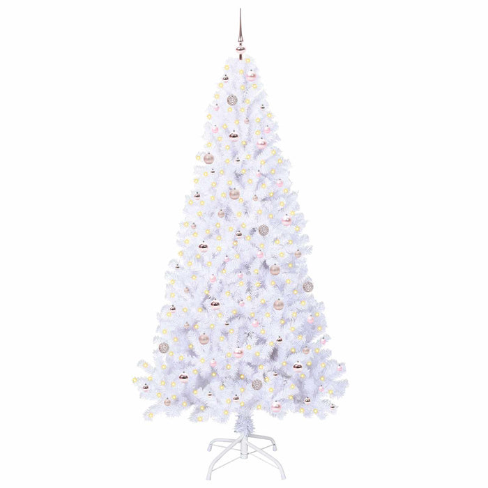 Brad de Crăciun artificial cu 300 LED Alb 240 cm PVC și Oțel WALTI