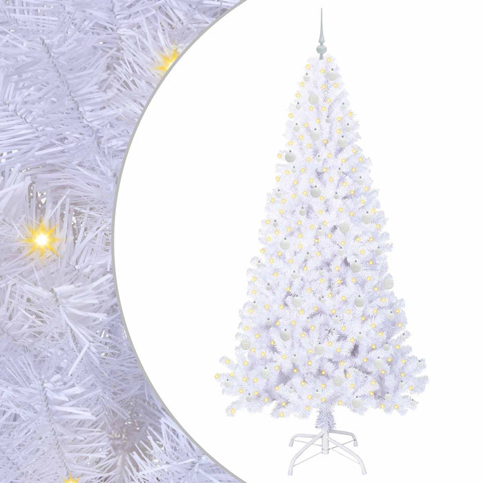 Brad de Crăciun artificial cu 300 LED Alb 240 cm PVC și Oțel WALTI