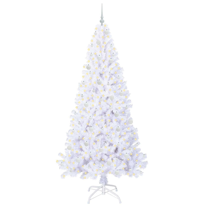 Brad de Crăciun artificial cu 300 LED Alb 240 cm PVC și Oțel WALTI