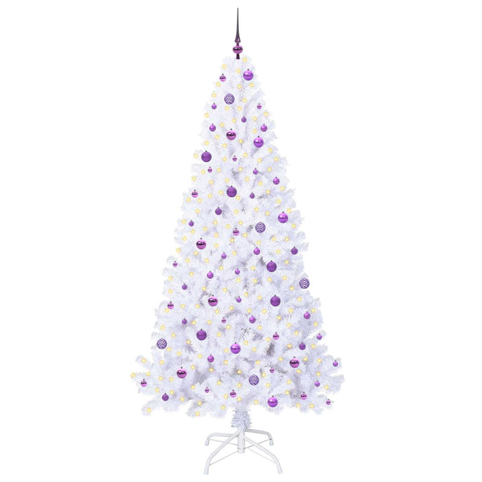 Brad de Crăciun artificial cu 300 LED Alb 240 cm PVC și Oțel WALTI