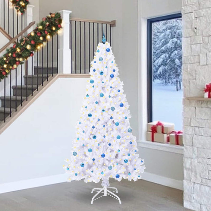 Brad de Crăciun artificial cu 300 LED Alb 240 cm PVC și Oțel WALTI