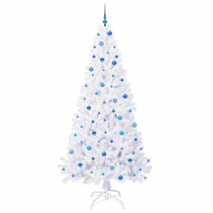 Brad de Crăciun artificial cu 300 LED Alb 240 cm PVC și Oțel WALTI