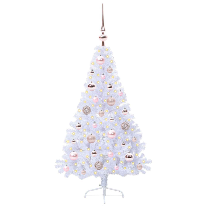 Brad de Crăciun artificial cu 150 LED Alb 120 cm PVC și Oțel WALTI