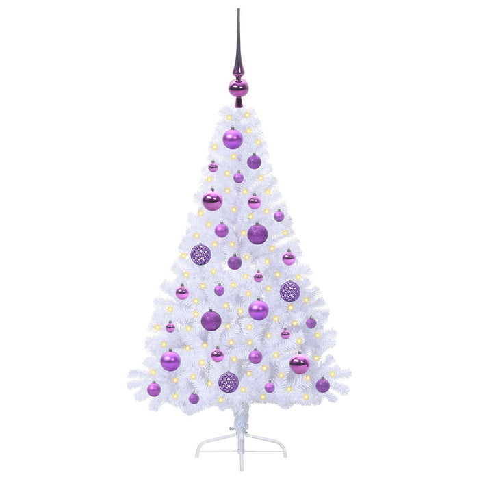 Brad de Crăciun artificial cu 150 LED Alb 120 cm PVC și Oțel WALTI