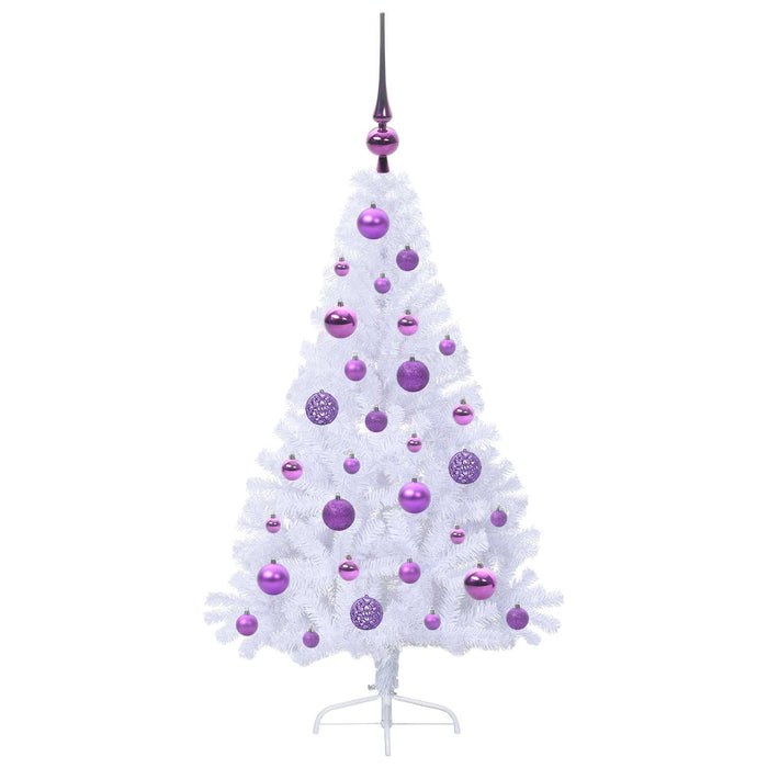 Brad de Crăciun artificial cu 150 LED Alb 120 cm PVC și Oțel WALTI