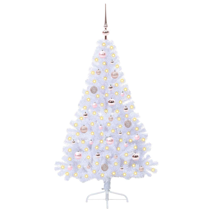 Brad de Crăciun artificial cu 150 LED Alb 150 cm PVC și Oțel WALTI