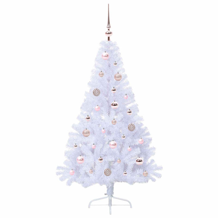Brad de Crăciun artificial cu 150 LED Alb 150 cm PVC și Oțel WALTI