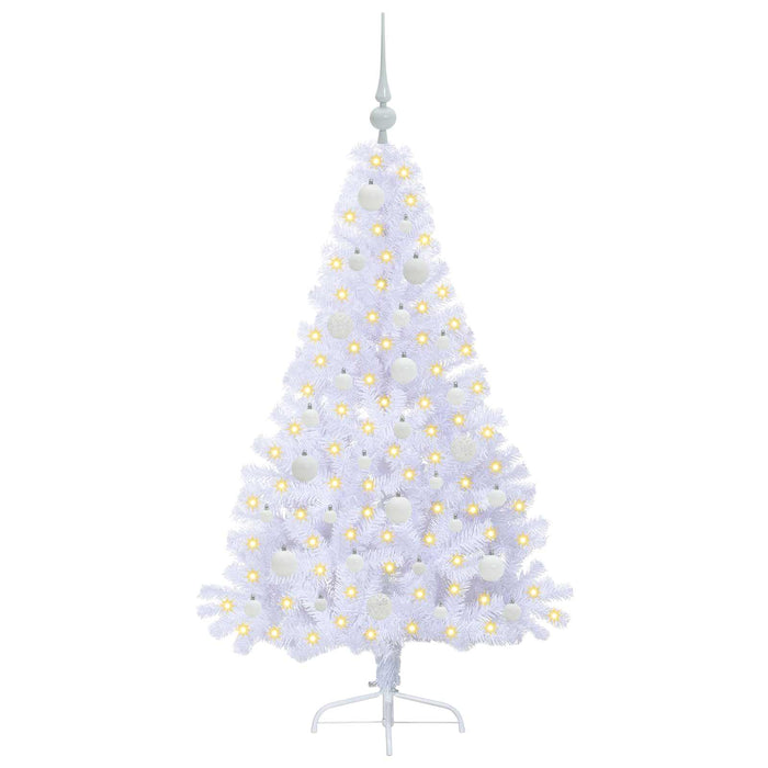 Brad de Crăciun artificial cu 150 LED Alb 150 cm PVC și Oțel - WALTI WALTI