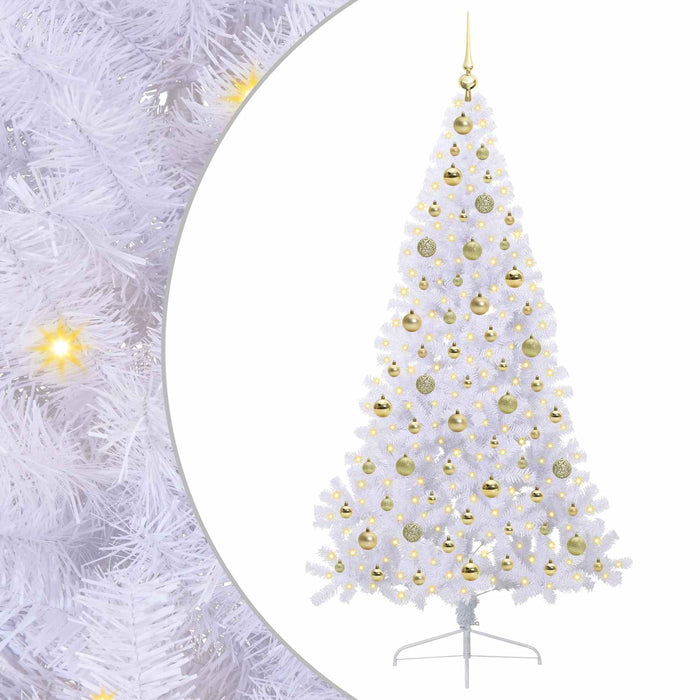 Brad de Crăciun artificial cu 300 LED Alb 180 cm PVC și Oțel WALTI