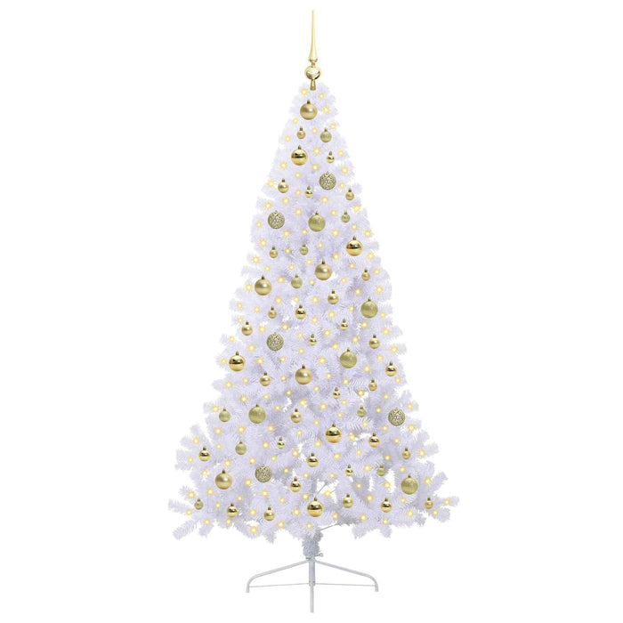 Brad de Crăciun artificial cu 300 LED Alb 180 cm PVC și Oțel WALTI