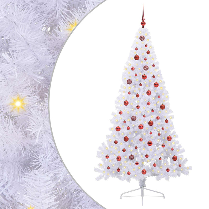 Brad de Crăciun artificial cu 300 LED Alb 210 cm PVC și Oțel WALTI