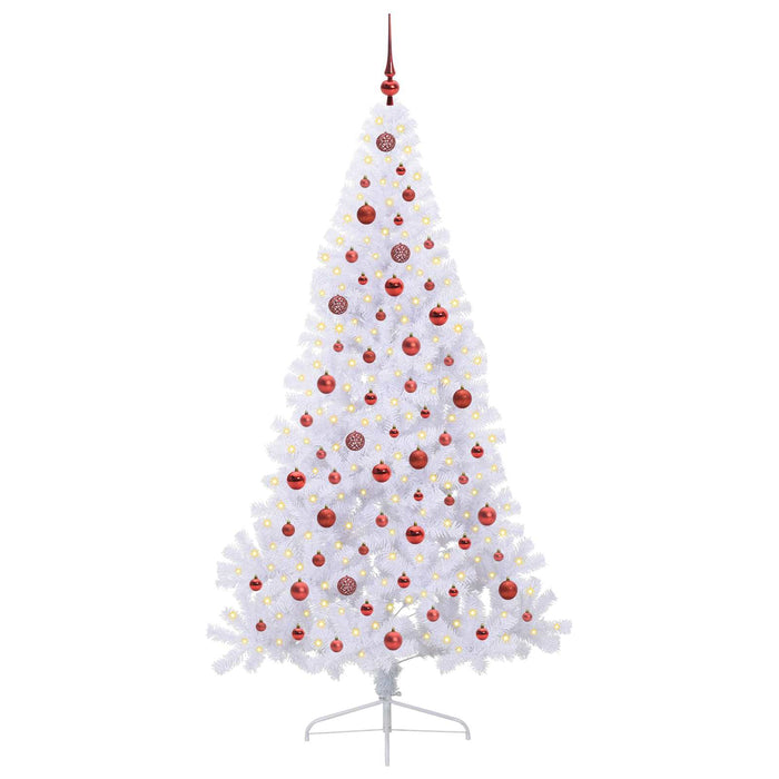 Brad de Crăciun artificial cu 300 LED Alb 210 cm PVC și Oțel WALTI