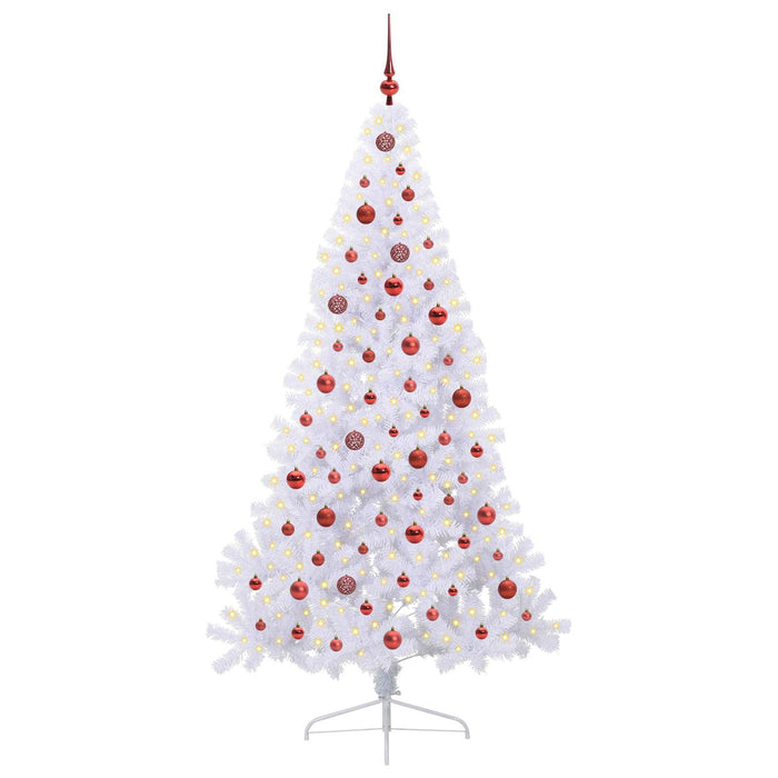 Brad de Crăciun artificial cu 300 LED Alb 210 cm PVC și Oțel WALTI