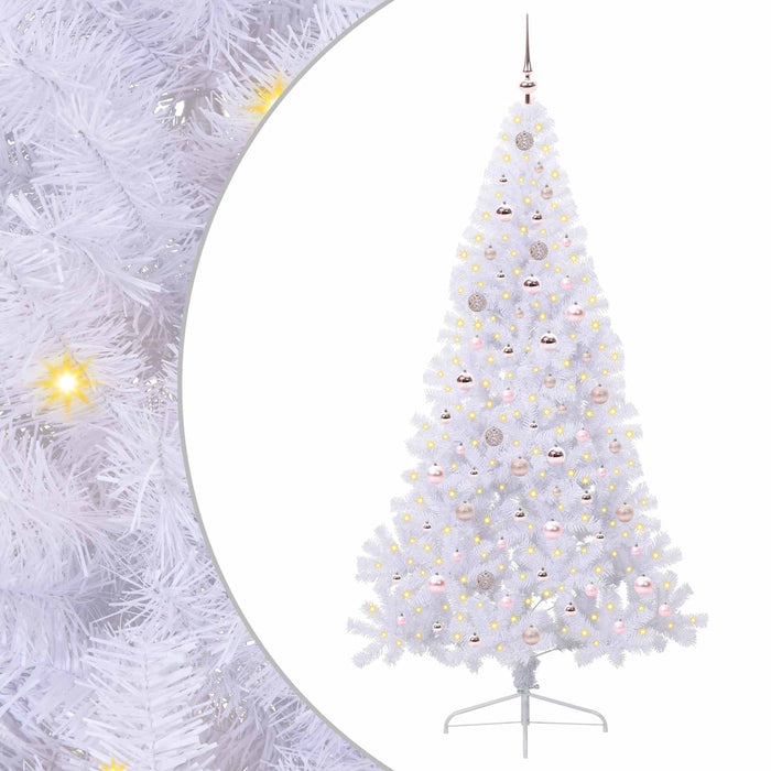 Brad de Crăciun artificial cu 300 LED Alb 210 cm PVC și Oțel WALTI