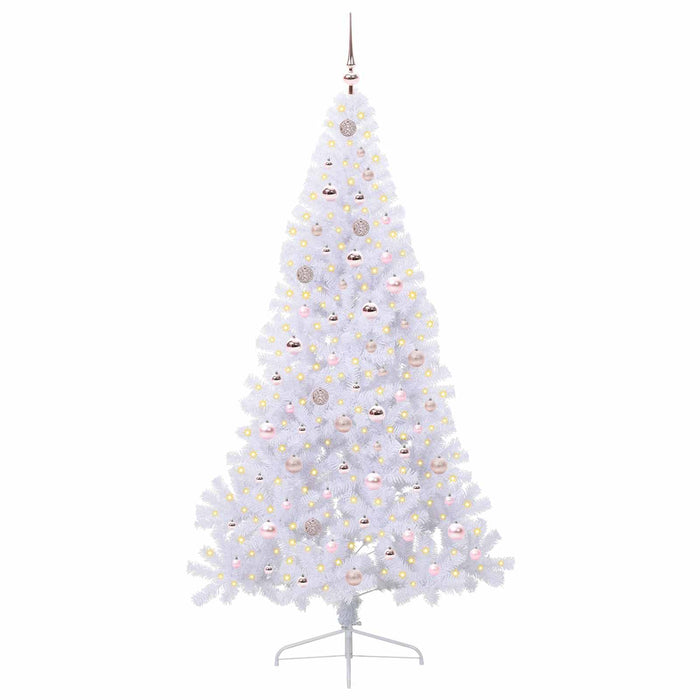 Brad de Crăciun artificial cu 300 LED Alb 210 cm PVC și Oțel WALTI