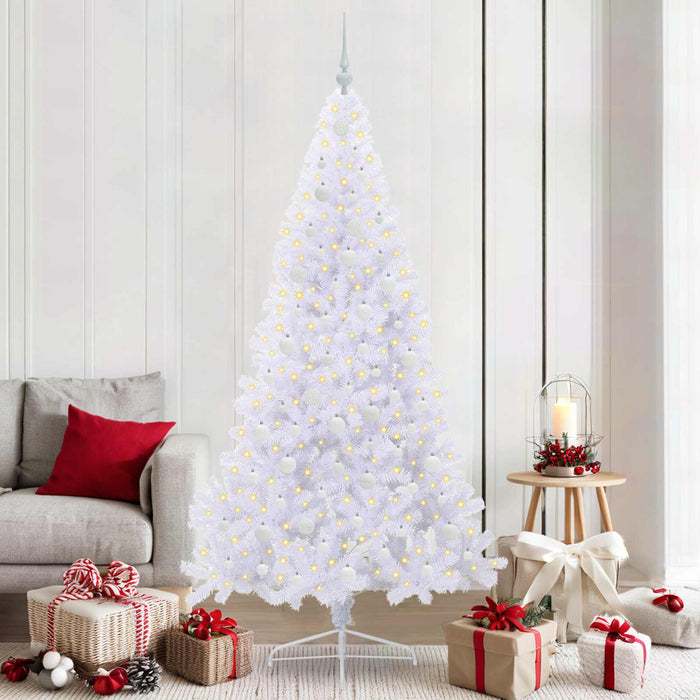 Brad de Crăciun artificial cu 300 LED Alb 210 cm PVC și Oțel WALTI