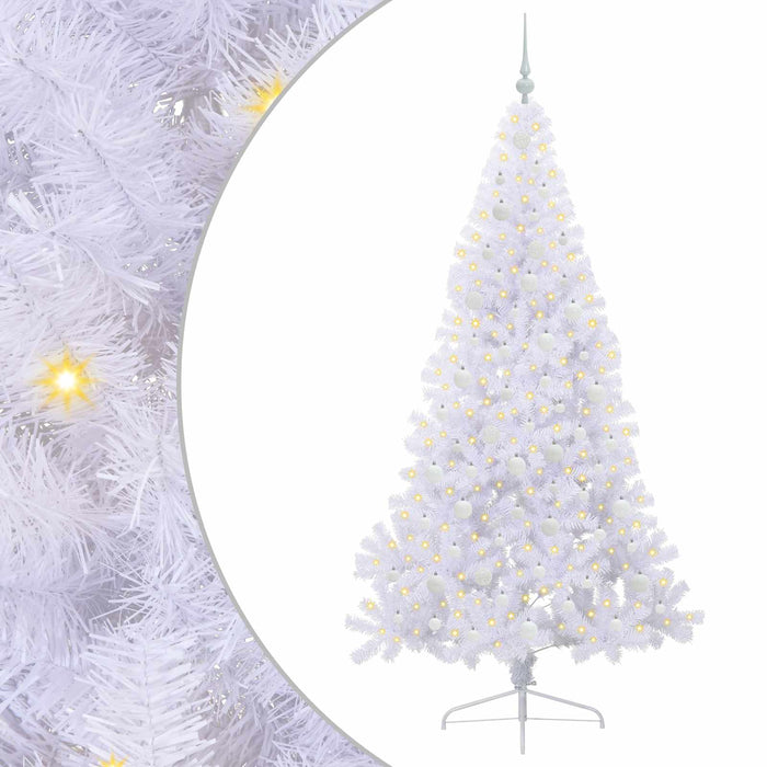 Brad de Crăciun artificial cu 300 LED Alb 210 cm PVC și Oțel WALTI