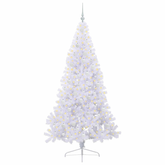 Brad de Crăciun artificial cu 300 LED Alb 210 cm PVC și Oțel WALTI