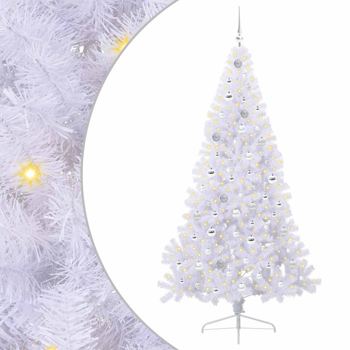 Brad de Crăciun artificial cu 300 LED Alb 210 cm PVC și Oțel WALTI