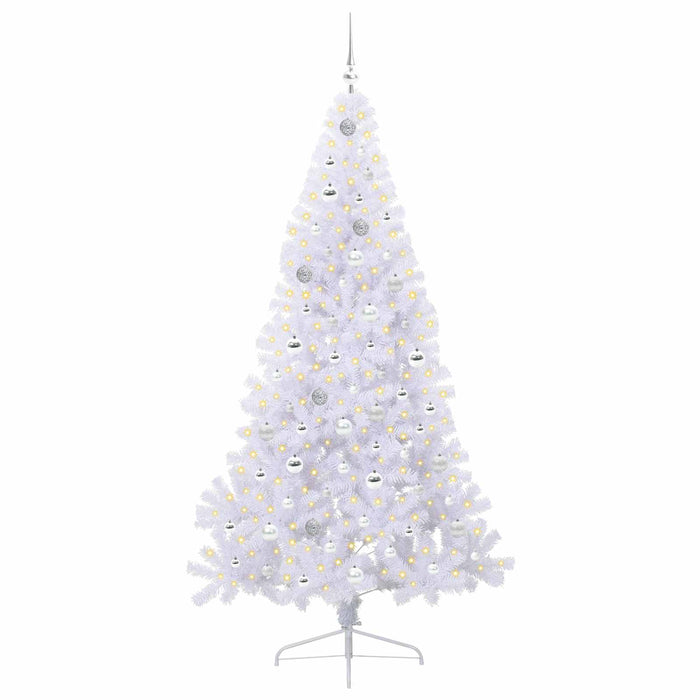 Brad de Crăciun artificial cu 300 LED Alb 210 cm PVC și Oțel WALTI