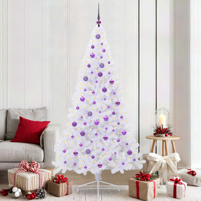 Brad de Crăciun artificial cu 300 LED Alb 210 cm PVC și Oțel WALTI