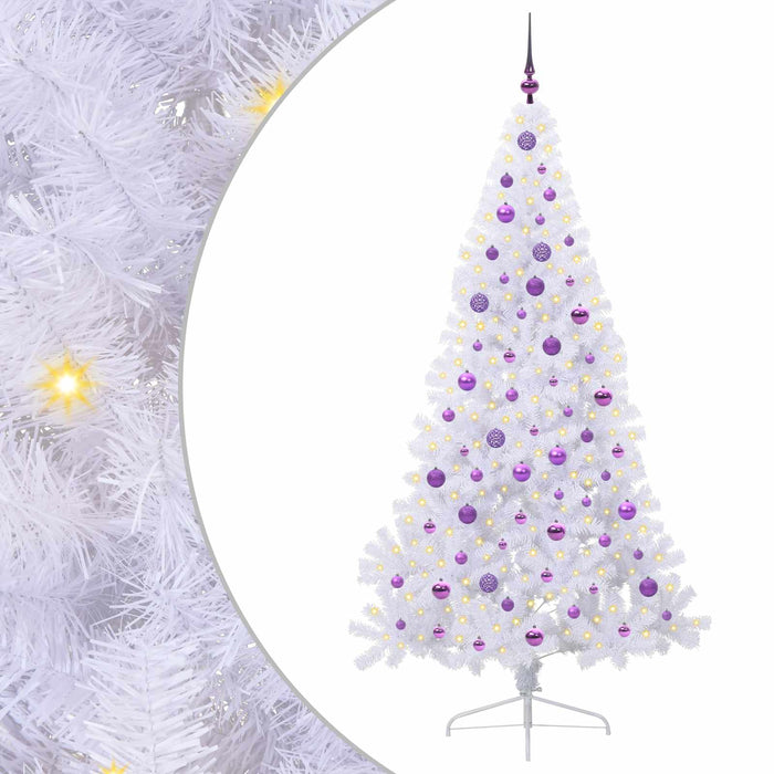 Brad de Crăciun artificial cu 300 LED Alb 210 cm PVC și Oțel WALTI