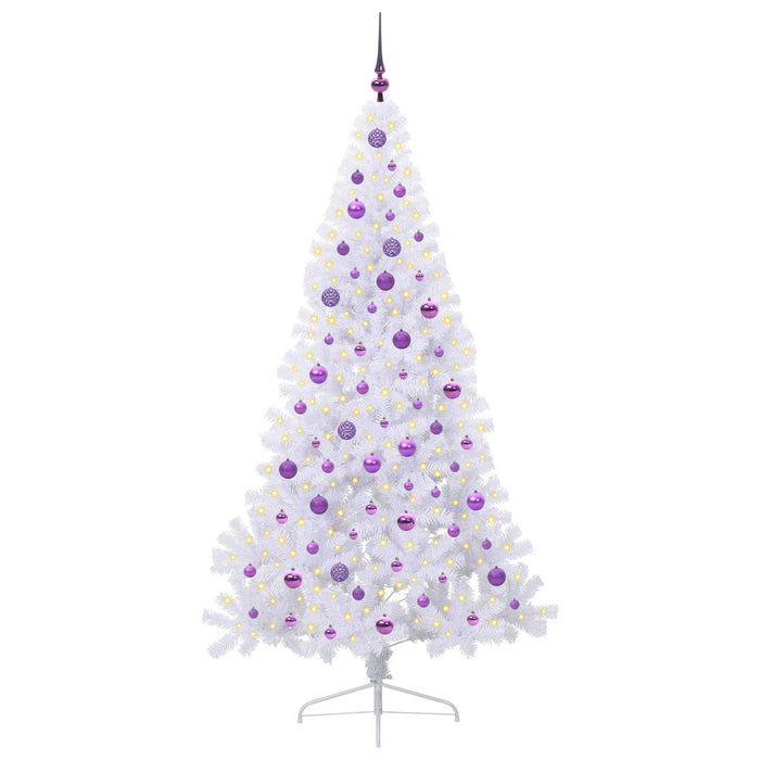 Brad de Crăciun artificial cu 300 LED Alb 210 cm PVC și Oțel WALTI