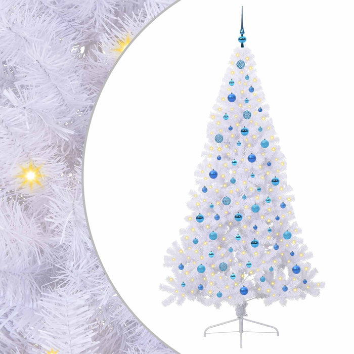 Brad de Crăciun artificial cu 300 LED Alb 210 cm PVC și Oțel WALTI
