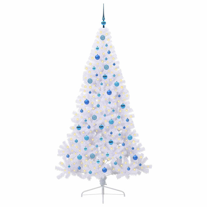 Brad de Crăciun artificial cu 300 LED Alb 210 cm PVC și Oțel WALTI