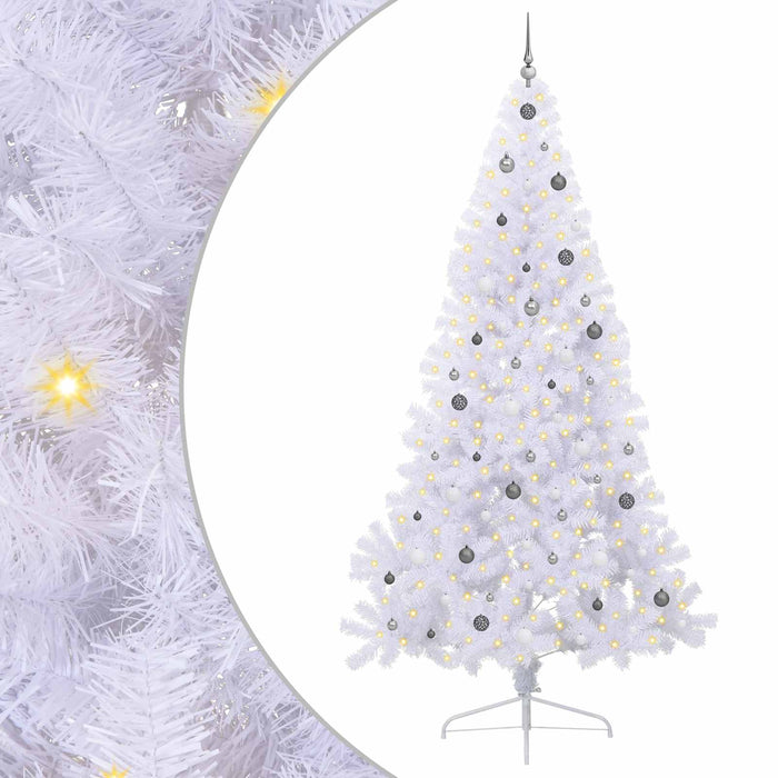 Brad de Crăciun artificial cu 300 LED Alb 240 cm PVC și Oțel - WALTI WALTI