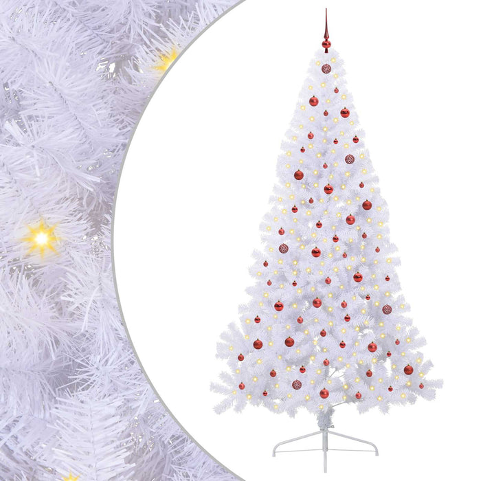 Brad de Crăciun artificial cu 300 LED Alb 240 cm PVC și Oțel - WALTI WALTI