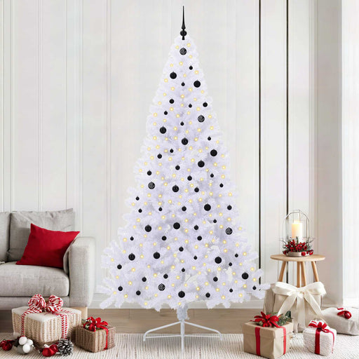 Brad de Crăciun artificial cu 300 LED Alb 240 cm PVC și Oțel - WALTI WALTI