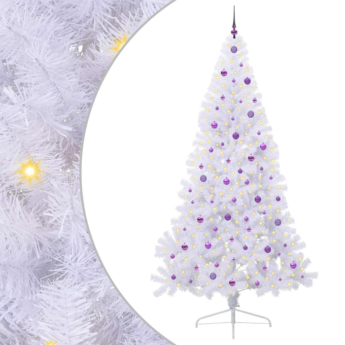Brad de Crăciun artificial cu 300 LED Alb 240 cm PVC și Oțel - WALTI WALTI