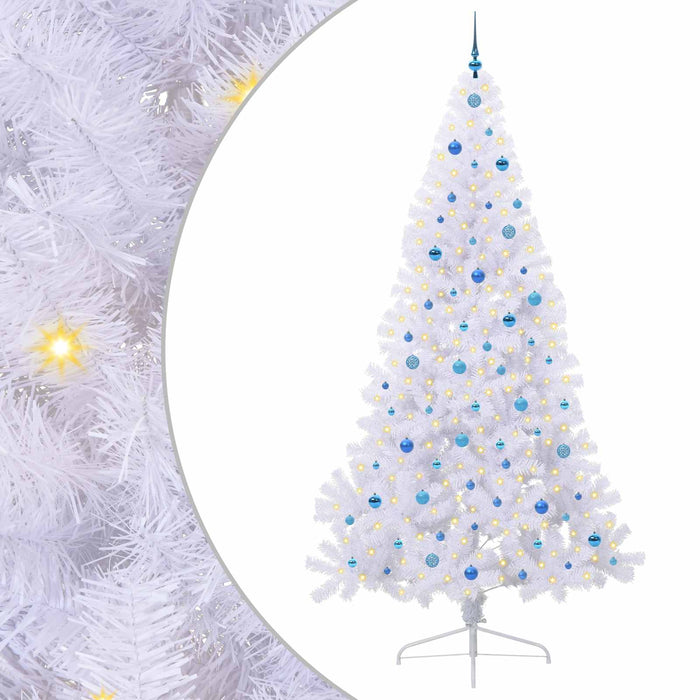 Brad de Crăciun artificial cu 300 LED Alb 240 cm PVC și Oțel - WALTI WALTI