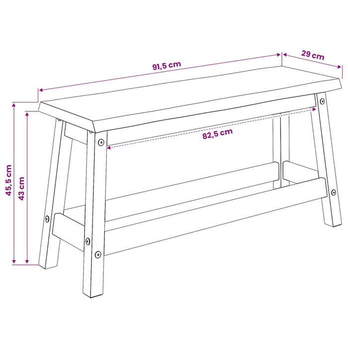 Bancă de Dining EKAI Negru 91,5 x 29 x 45,5 cm WALTI