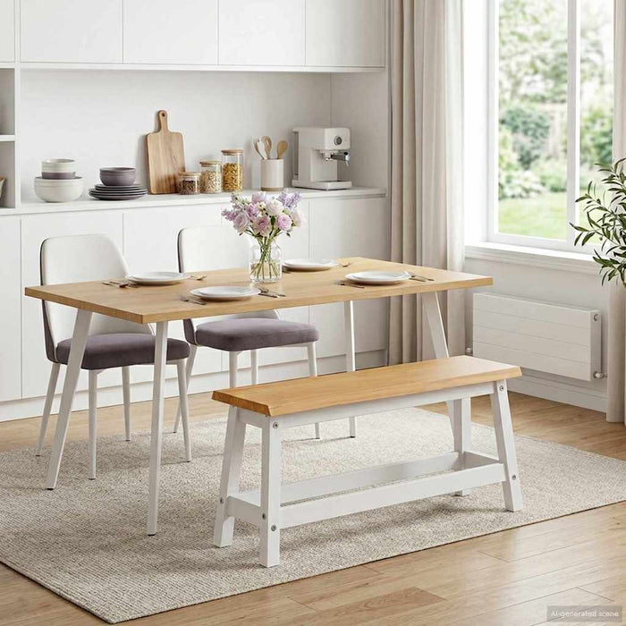 Bancă de Dining EKAI Alb 91,5 x 29 x 45,5 cm Lemn masiv de pin WALTI