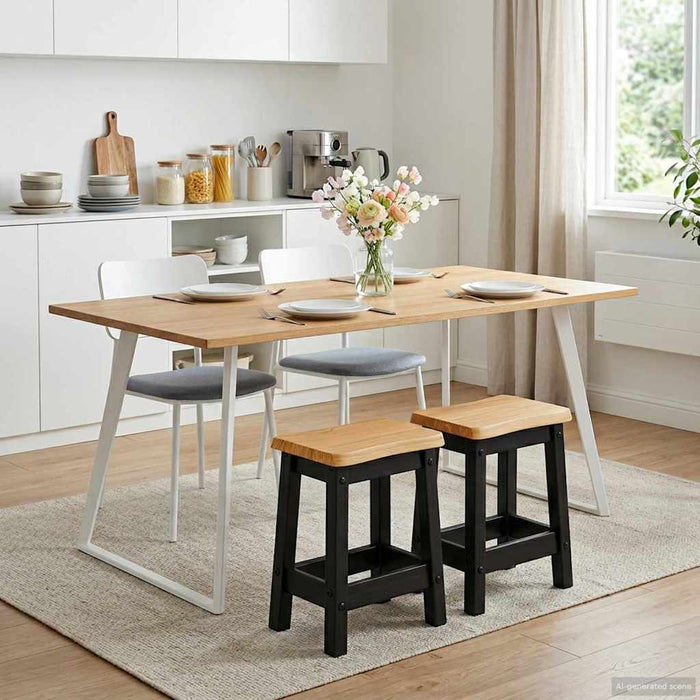 Scaun de bar EKAI 2 pcs Negru 40 x 29 x 45,5 cm WALTI
