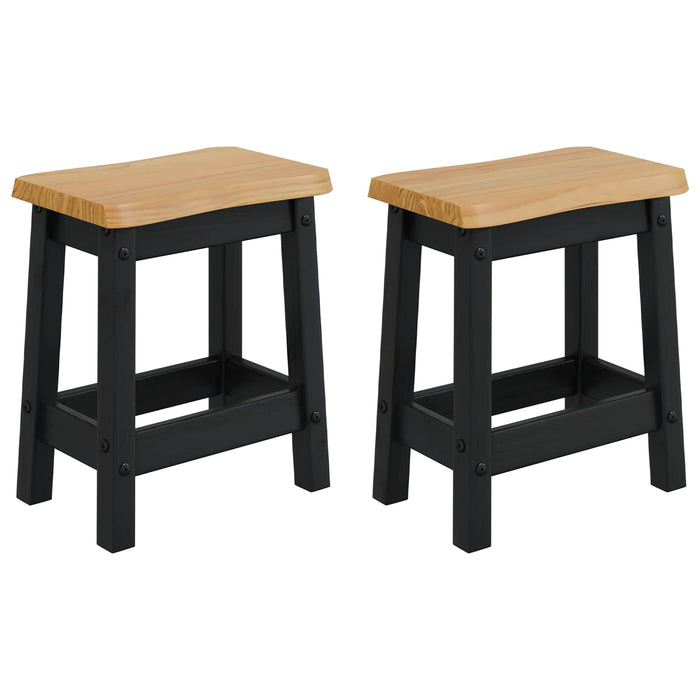 Scaun de bar EKAI 2 pcs Negru 40 x 29 x 45,5 cm WALTI