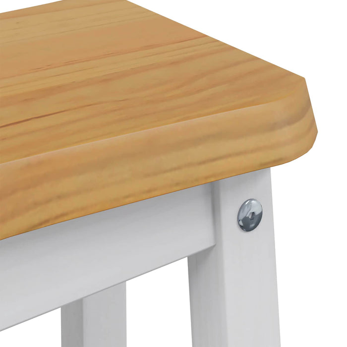 Scaun de bar EKAI 2 pcs Alb 40 x 29 x 45,5 cm Lemn masiv de pin WALTI