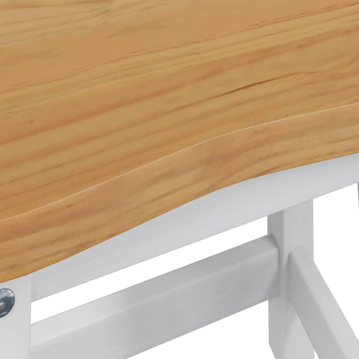 Scaun de bar EKAI 2 pcs Alb 40 x 29 x 45,5 cm Lemn masiv de pin WALTI