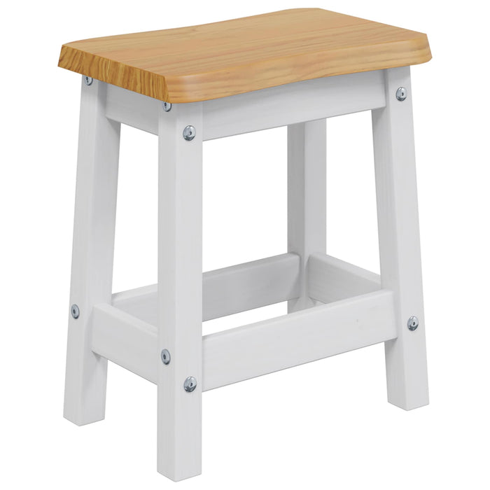 Scaun de bar EKAI 2 pcs Alb 40 x 29 x 45,5 cm Lemn masiv de pin WALTI