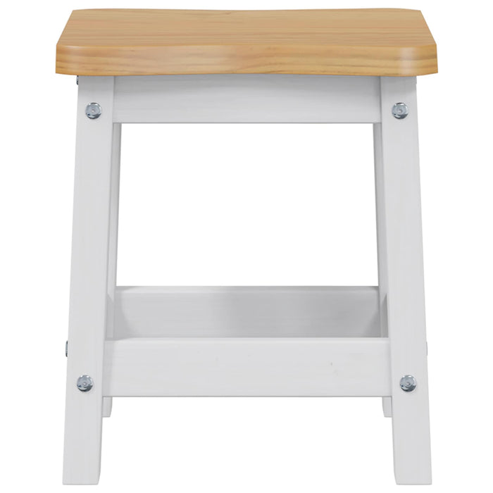 Scaun de bar EKAI 2 pcs Alb 40 x 29 x 45,5 cm Lemn masiv de pin WALTI
