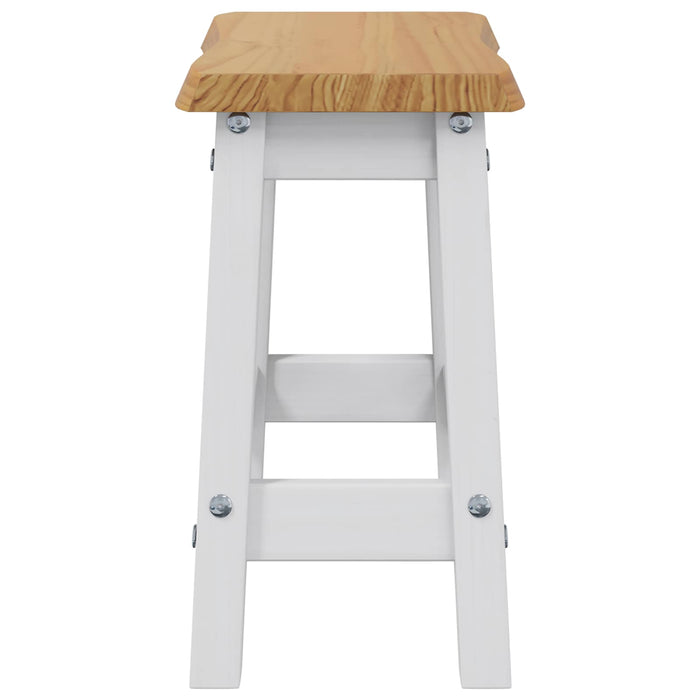 Scaun de bar EKAI 2 pcs Alb 40 x 29 x 45,5 cm Lemn masiv de pin WALTI