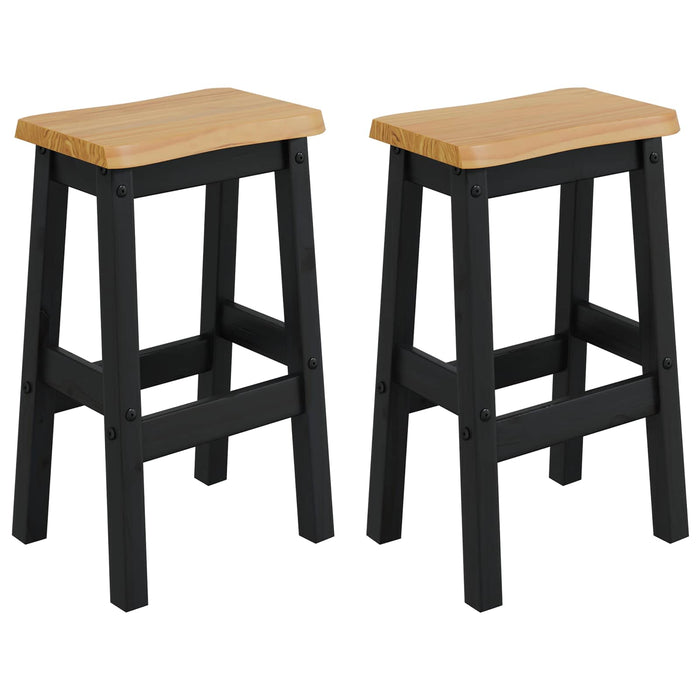Taburet Bar Înalt EKAI 2 pcs Negru 40 x 29 x 63 cm WALTI