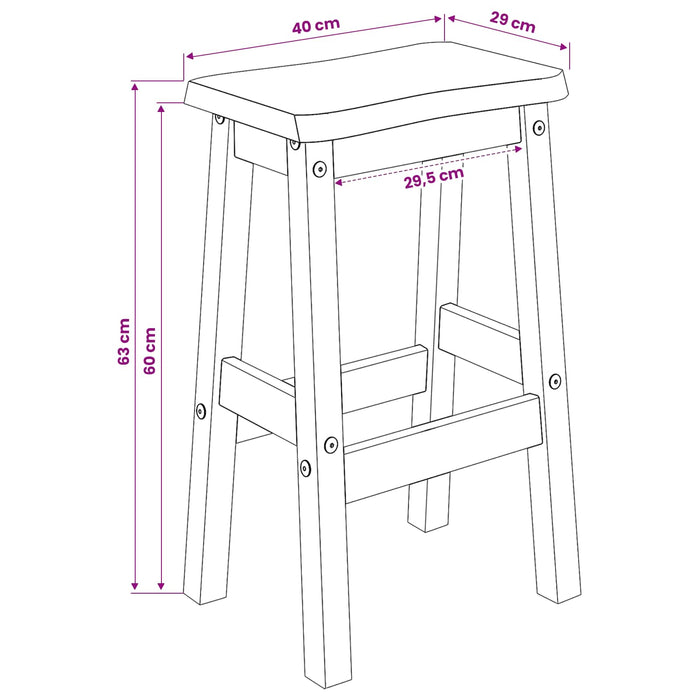 Taburet Bar Înalt EKAI 2 pcs Alb 40 x 29 x 63 cm WALTI