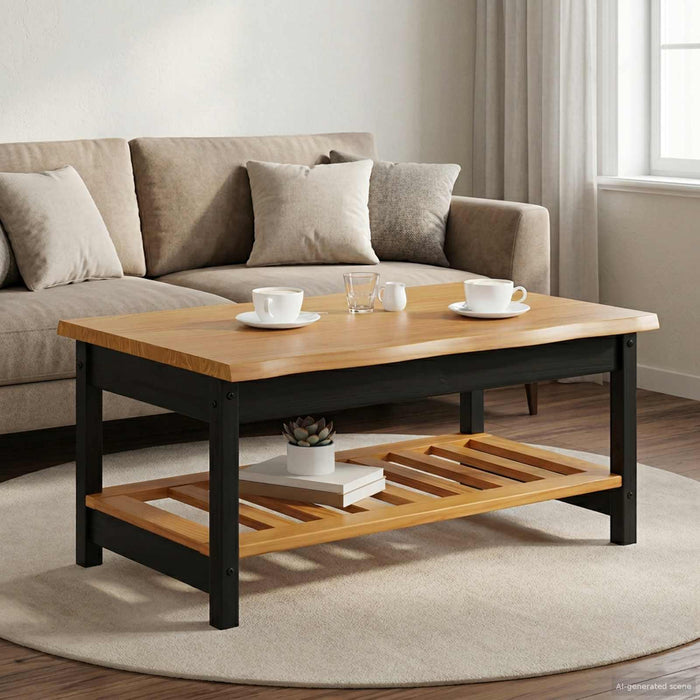 Masă de cafea EKAI Negru 100 x 60 x 45,5 cm Lemn masiv de pin WALTI