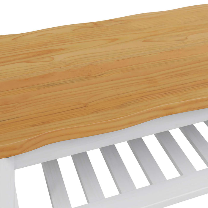 Masă de cafea EKAI Alb 100 x 60 x 45,5 cm Lemn masiv de pin WALTI