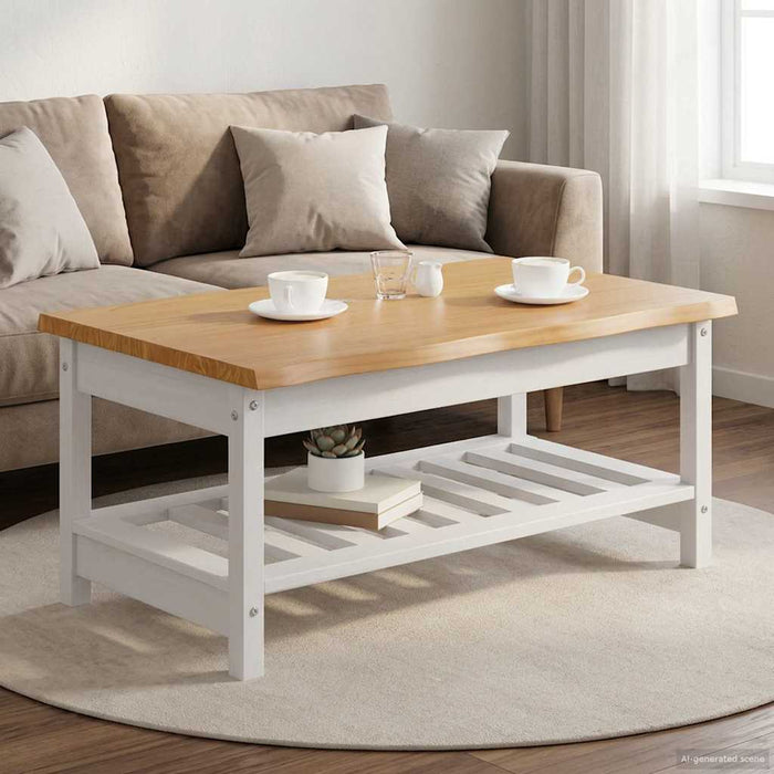 Masă de cafea EKAI Alb 100 x 60 x 45,5 cm Lemn masiv de pin WALTI