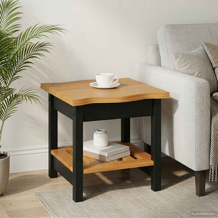 Masă laterală EKAI Negru 50 x 50 x 45,5 cm Lemn masiv de pin WALTI