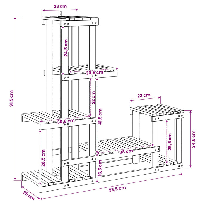 Suport pentru plante Alb 93,5 x 25 x 91,5 cm WALTI
